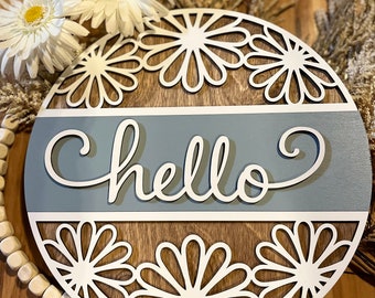Welcome Sign, Door Hanger, Daisies,Spring,Home Decor