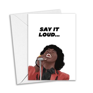 James Brown-wenskaart, maandkaart Black History, Say it Loud - Happy Black History Month