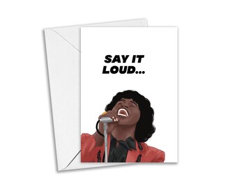 James Brown Greeting Card, Black History Month Card, Say it Loud - Happy Black History Month