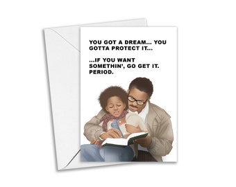 Pursuit of Happyness Greeting Card, Will Smith Greeting Card, Father's Day Greeting Card, Black Dad, Throwback Film - Black Greeting Card