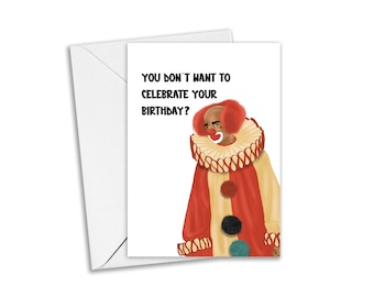 Homey D Clown Greeting Card, Living Color Greeting Card, Funny Greeting Card, Sketch Comedy, Black TV - Happy Birthday Greeting Card