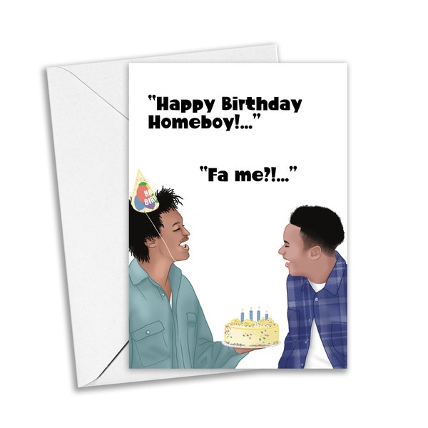 Don't be a Menace Greeting Card, Wayans Bros Greeting Card, Funny Greeting Card, Homeboy, Comedy, Black Movies - Happy Birthday