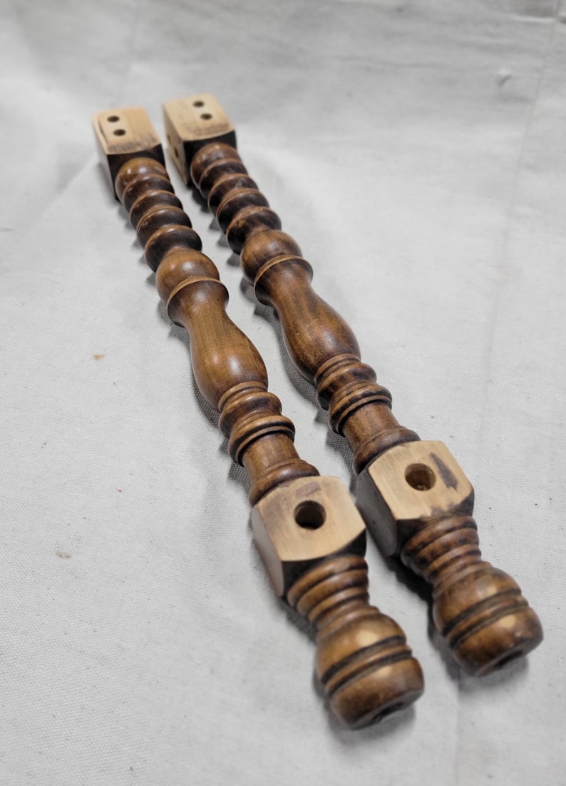 Pair of Vintage Turned Chair Legs for Woodworking Projects Etsy