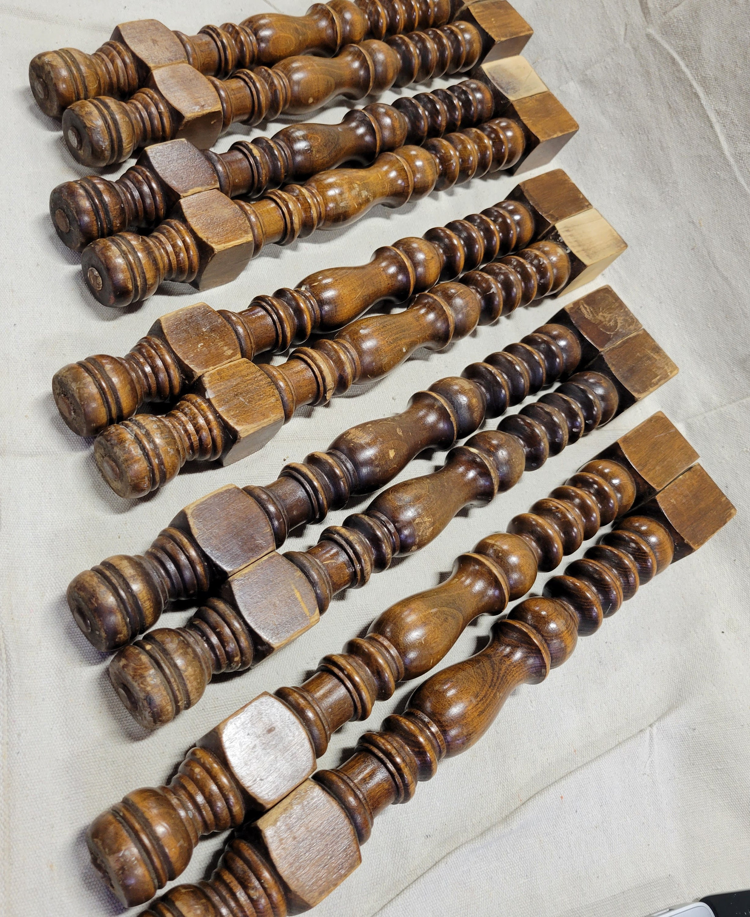 Pair of Turned Chair Legs. Wood Craft Supplies. Vintage Wood Furniture