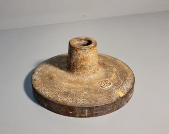 Sculpture Base Artist Supply Industrial Salvage 6 inch Round Heavy Steel lamp Stand Cast Iron Patina
