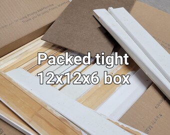 Crafters supply. 12x12x6 box "C" packed with Random wood off cuts.
