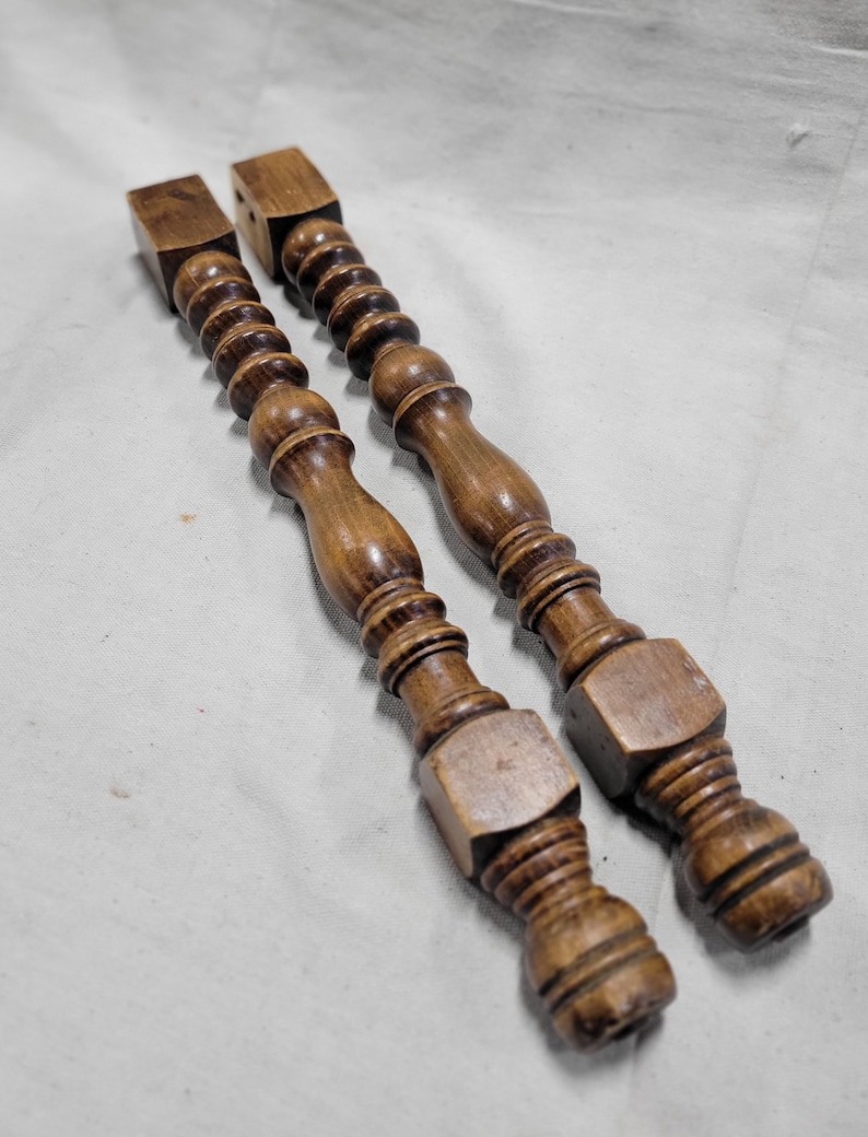 Pair of Turned Chair Legs. Wood Craft Supplies. Vintage Wood Furniture