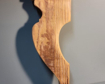 Architectural element unfinished wood template Sculpted corbel shape Found objects