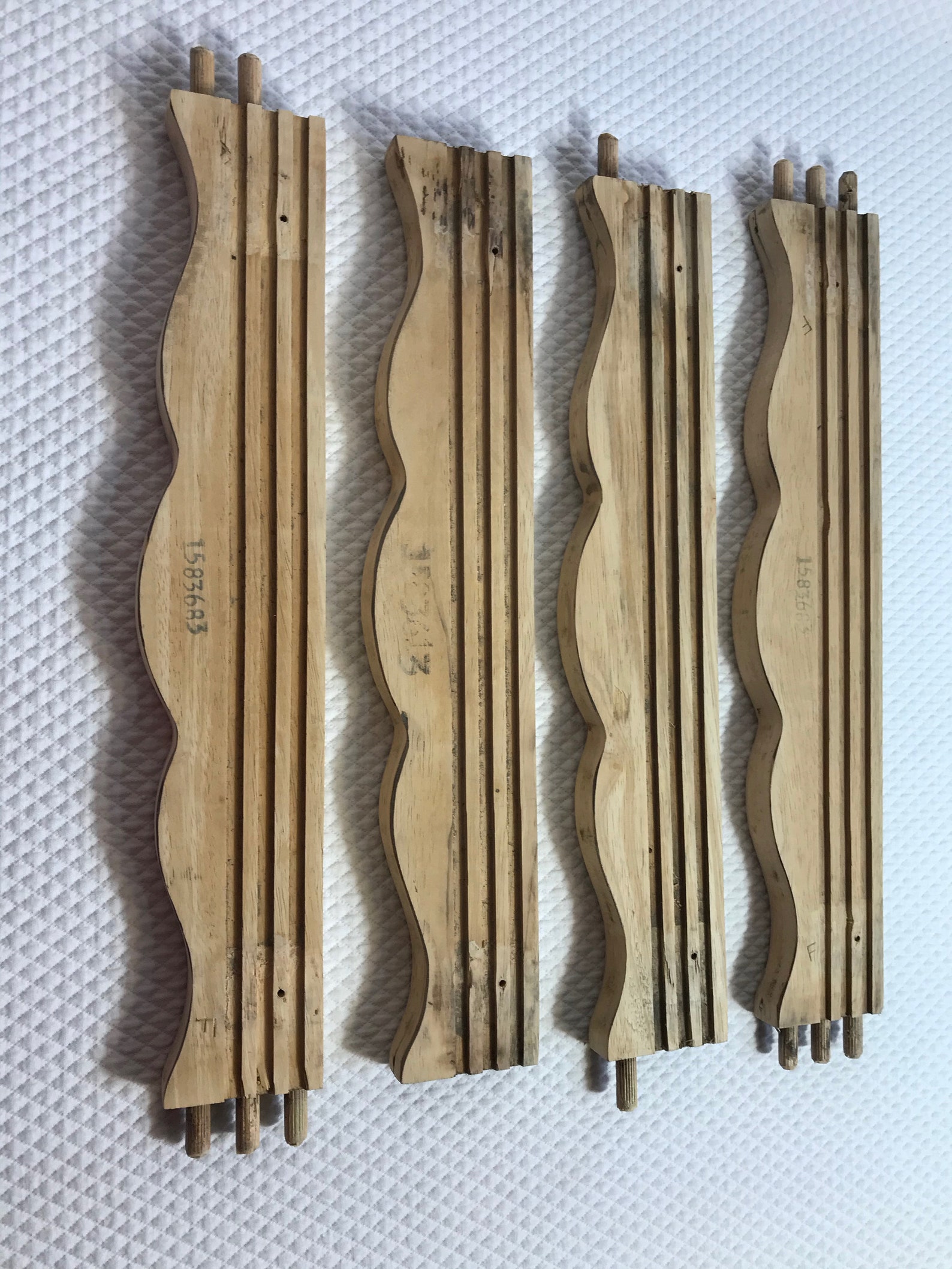 Vintage scalloped carved wood furniture parts craft supplies Etsy