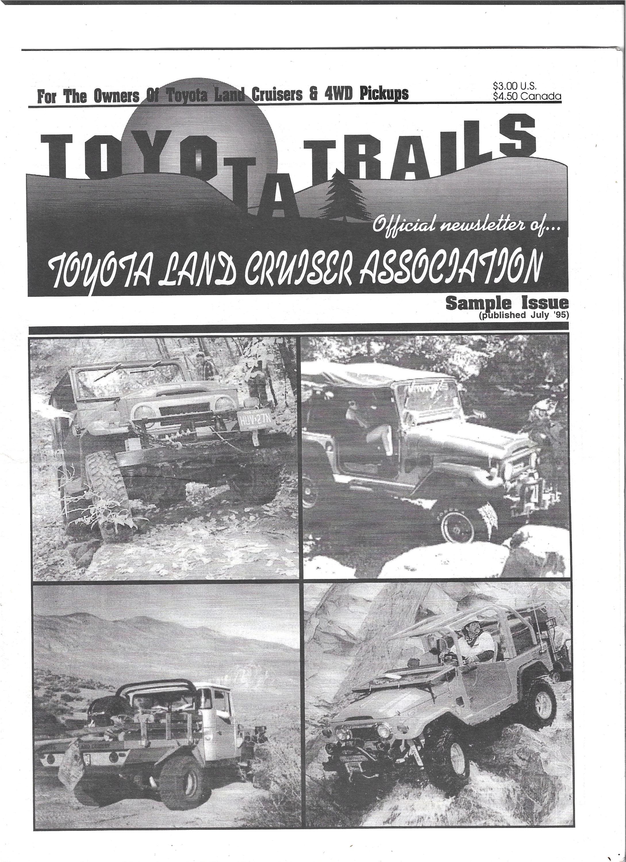 Toyota Land Cruiser vintage TLCA sample publication Toyota Trails collectable