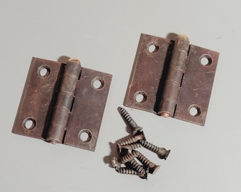Kastscharnier 2x2 volledig vierkant stalen stompe scharnier met losse bronzen pin