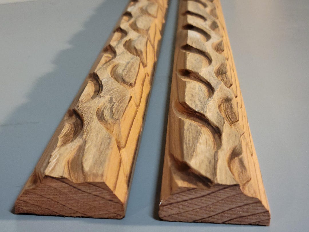 Hand-carved Wood Molding Redwood /cedar Strips. Rustic Organic Detailed ...