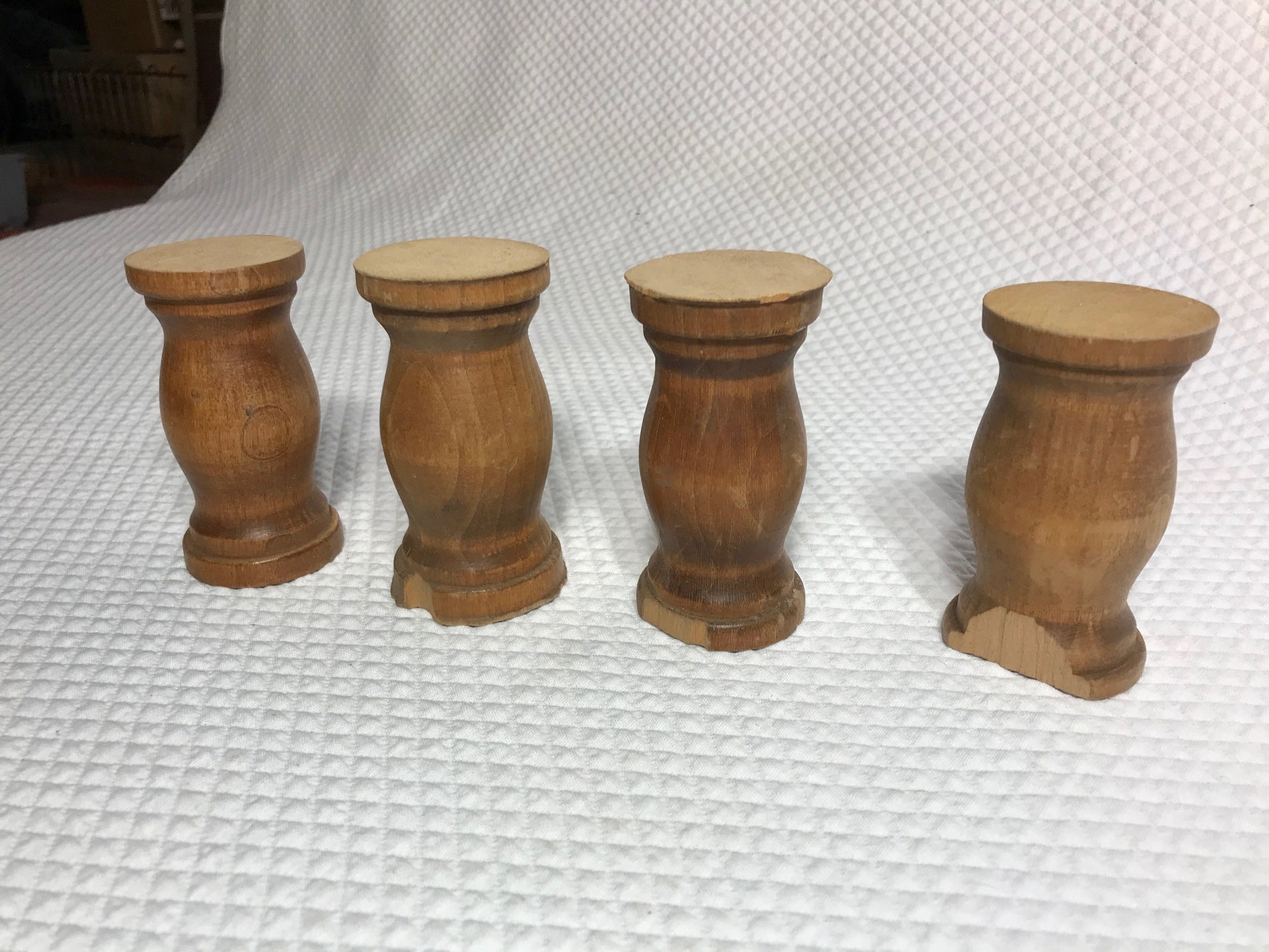 Vintage furniture parts solid turned wood craft supplies Etsy