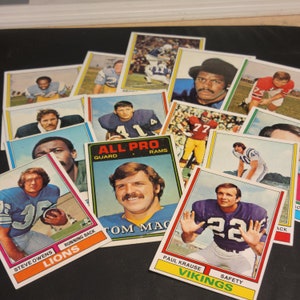 1974 Topps vintage voetbal, veel van 14 verzamelkaarten