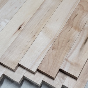 Hard Maple cutting board strips 6 pieces S4S 9/16 thick 1-5/8 wide. Your choice in length of 1940's vintage reclaimed wood