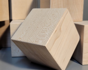 Custom For Jim Wood Cubes, set of 2 hard maple blocks 2-inch square block craft supply