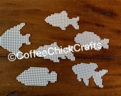Set of 6 Plastic Canvas Fish Cut Outs Plastic Canvas Fish for Needlepoint Goldfish