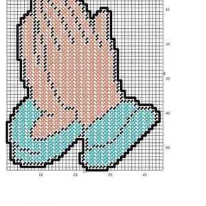 Praying Hands Plastic Canvas Cut Out Shape Prayer Religous Needlepoint image 2