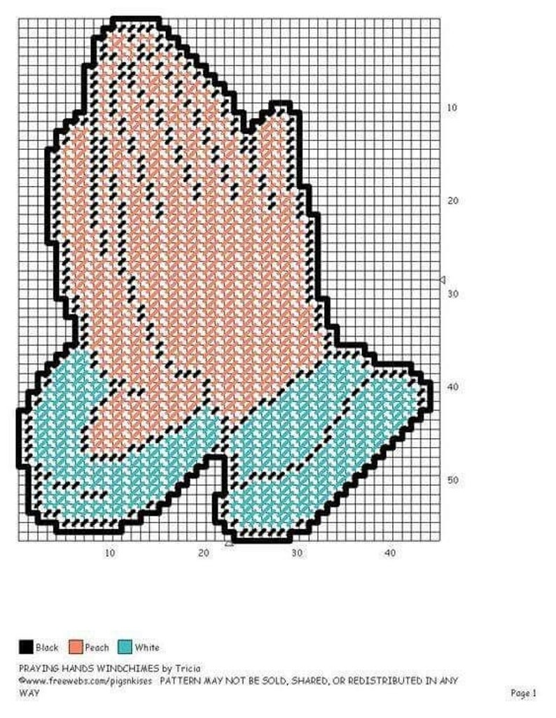 Praying Hands Plastic Canvas Cut Out Shape Prayer Religous Needlepoint image 2