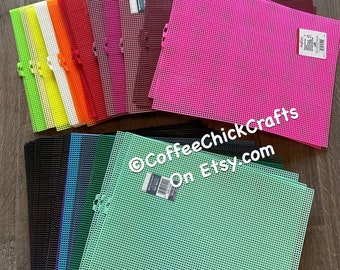 Rare QuickCount Vintage Full Sheet Plastic Canvas #7 Mesh Sheet - Your Choice of Colors Read Description