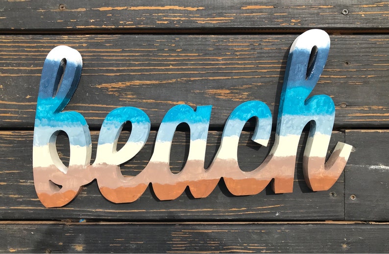 Rustic Beach Wood Sign Wall Decor Coastal Style Home Decor Etsy