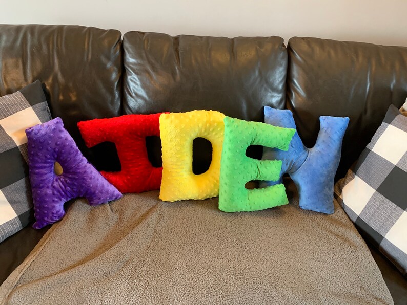 Stuffed Minky Dot Letter Pillow Toys Letter Pillow Decorative Etsy