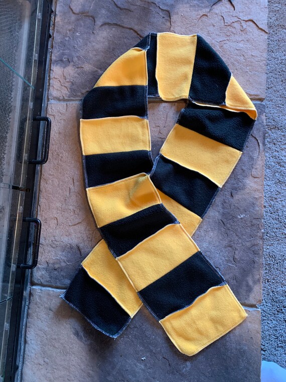 Yellow & Black Stripped Fleece Scarf School Spirit Pittsburgh 