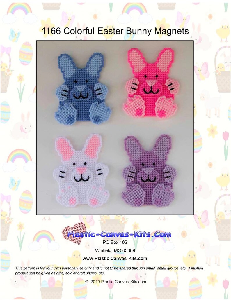 Easter Bunny Magnet Rabbit Plastic Canvas Cut Outs Plastic - Etsy