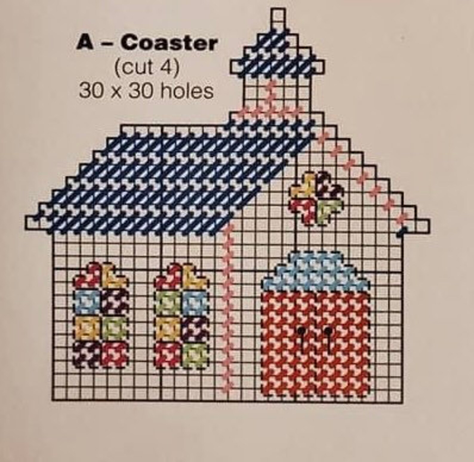 Church Plastic Canvas House Cut Out Plastic Canvas Coaster Etsy