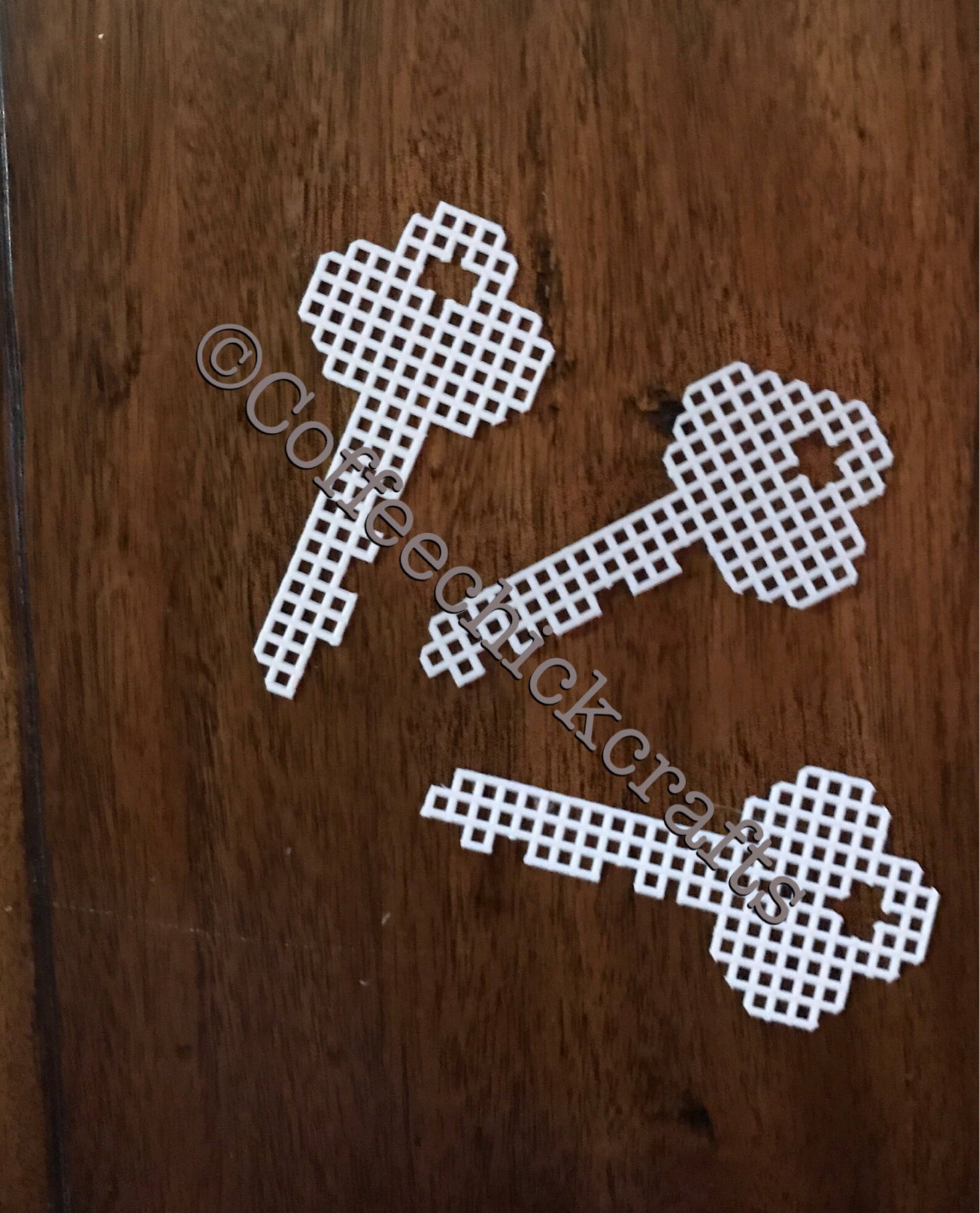 Set of 3 Keys Plastic Canvas Cut Outs Plastic Canvas Keys Etsy
