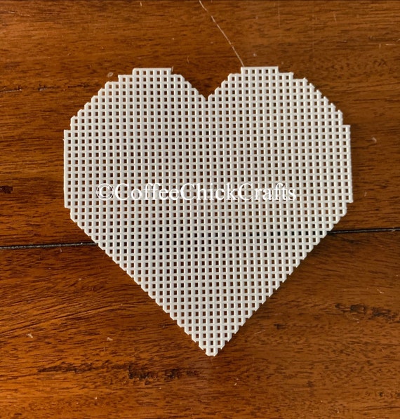 Large Plastic Canvas Heart 6 Plastic Canvas Heart Cut Out Plastic  Needlepoint Heart Valentines Day 