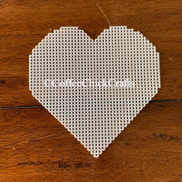 Large Plastic Canvas Heart 6" Plastic Canvas Heart Cut Out Plastic Needlepoint Heart Valentines Day