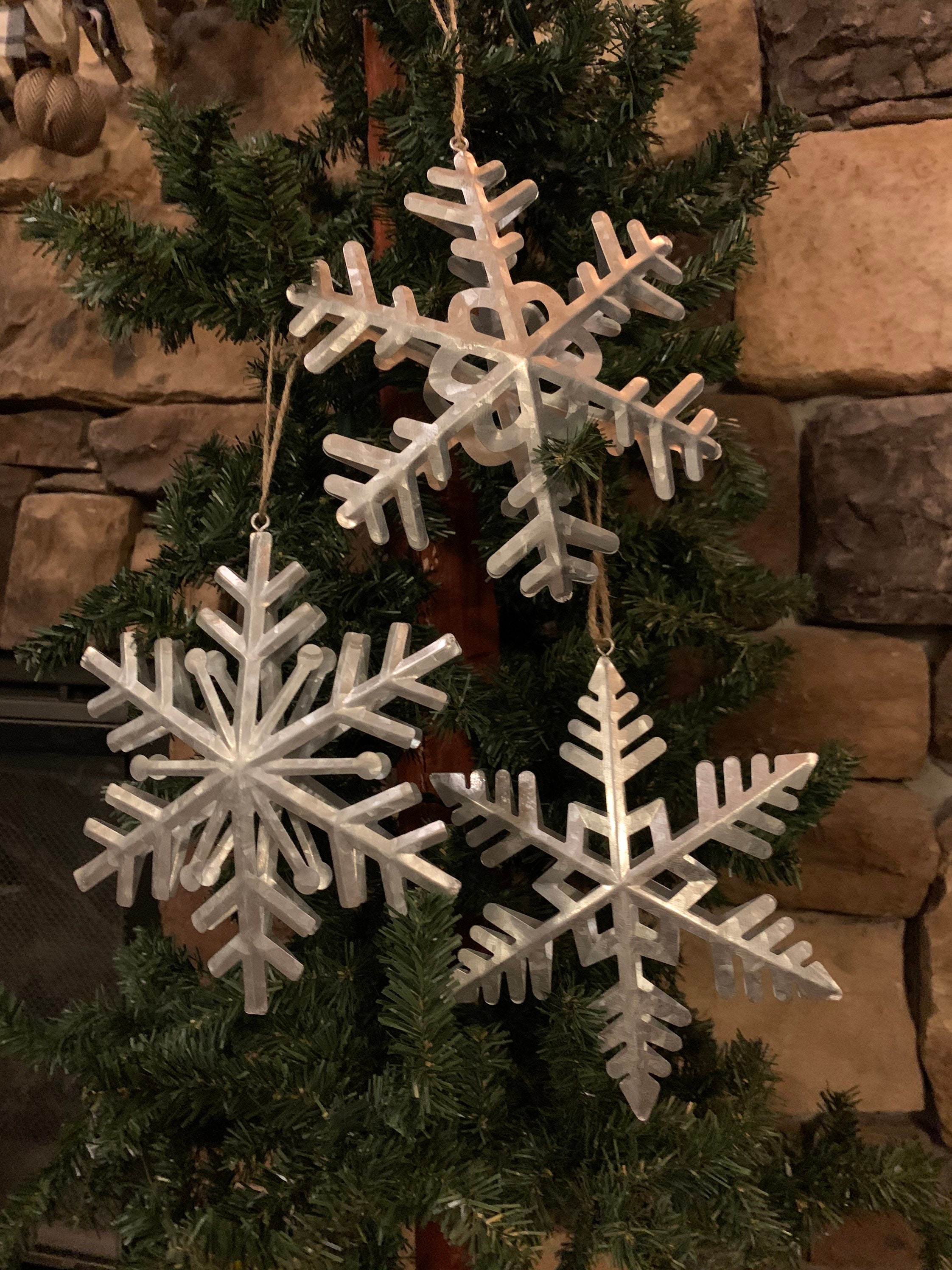 20” Wood & Metal Rustic Snowflake Ornament