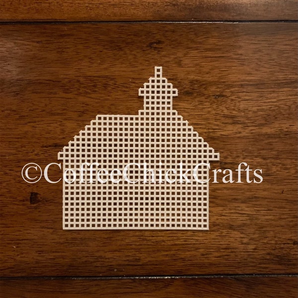 Church Plastic Canvas House Cut Out Plastic Canvas Coaster Church for Needlepoint