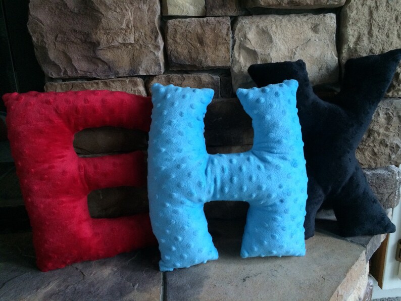 Stuffed Minky Dot Letter Pillow Toys Letter Pillow Decorative Etsy