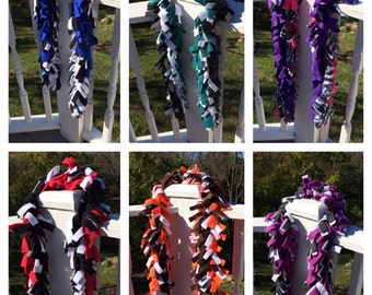 Fringed Fleece Scarf Custom School Spirit Scarf Anti-Pill Fleece You Choose The Team Colors Team Scarf