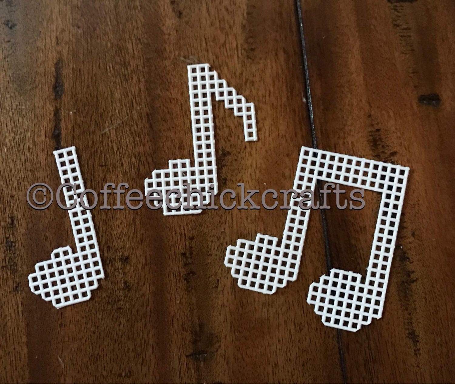 Set of 3 Plastic Canvas Music Notes Cut Outs Plastic Canvas for