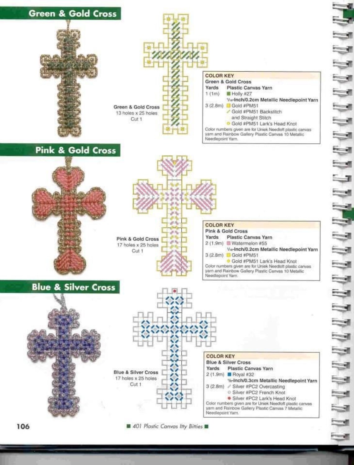 Set of 3 Fancy Crosses Plastic Canvas Cut Outs Plastic Canvas Etsy