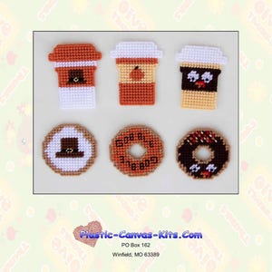 Coffee and Donut Seasonal Plastic Canvas Cut Outs Coffee Cup ...