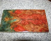 Premium Acrylic Stabilized Dyed Figured Maple Burl Bookmatched Lumber, Custom Knife Scales, Jewelry Making, Inlays,Tool Handles 3334