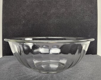 Vintage Pyrex 326 Glass Clear Optic Panel Mixing Bowl Nesting 4Q 3.8L Fluted Rimmed 12" #326