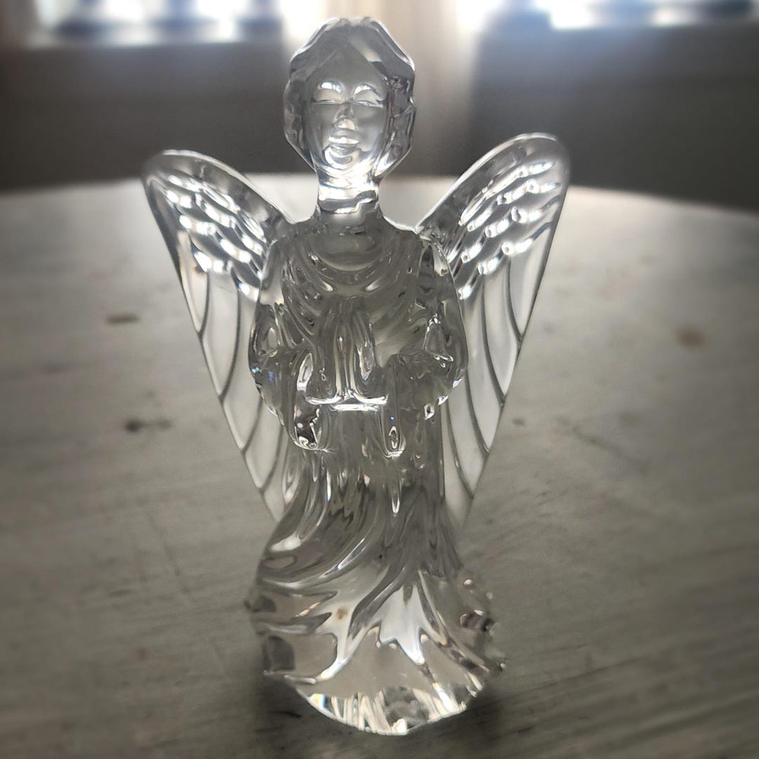 Vintage Waterford Guardian Angel Figure Crystal Figurine Statue Cut ...