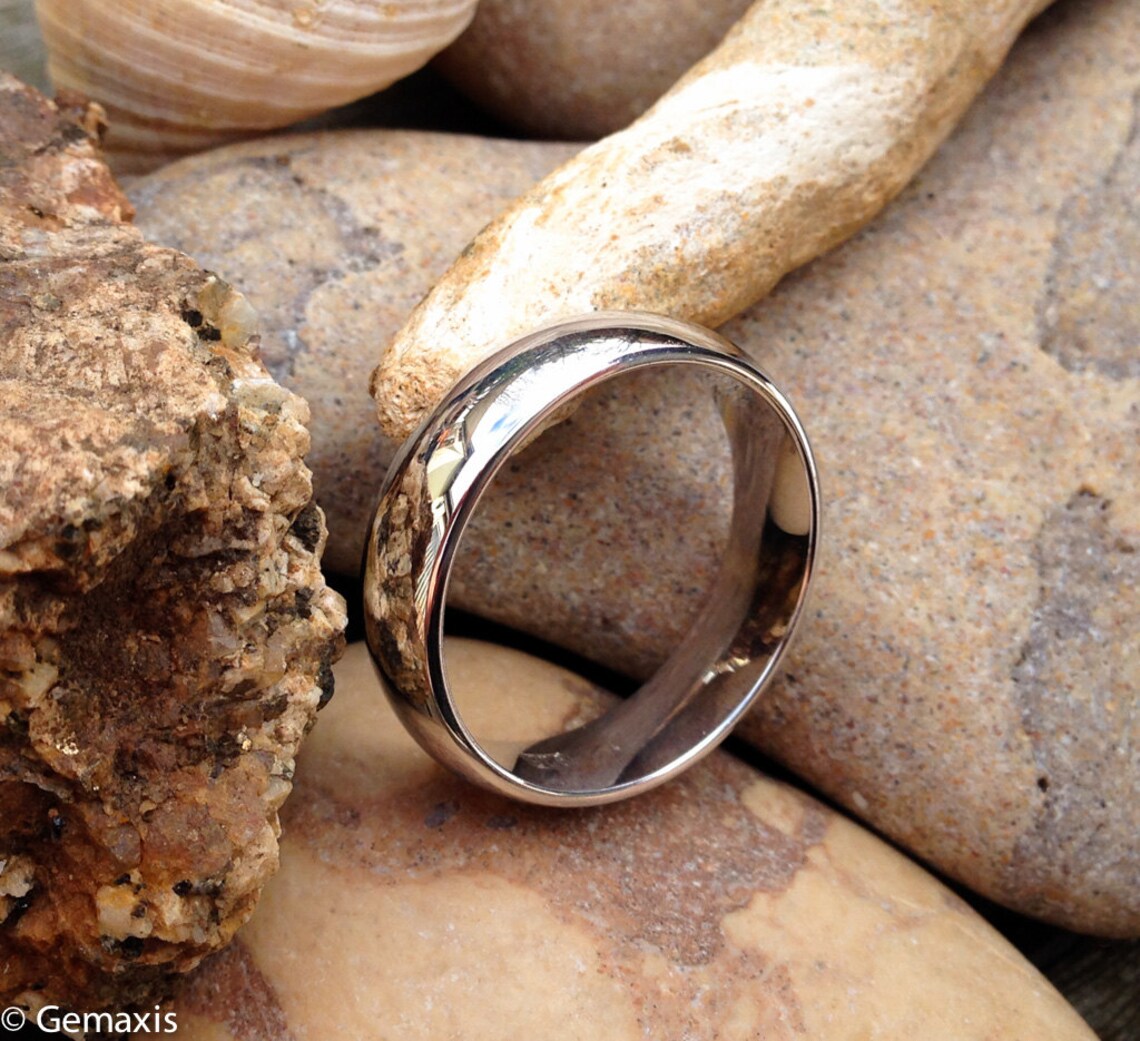 14k White Gold Men's Ring Etsy