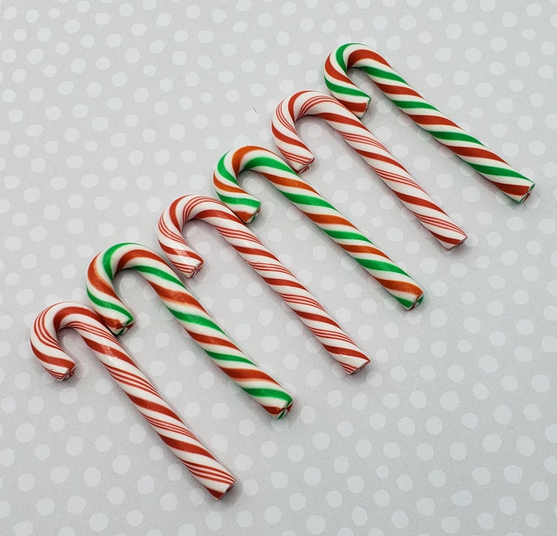 Polymer Clay Candy Canes Fake Christmas Candy Cane Etsy