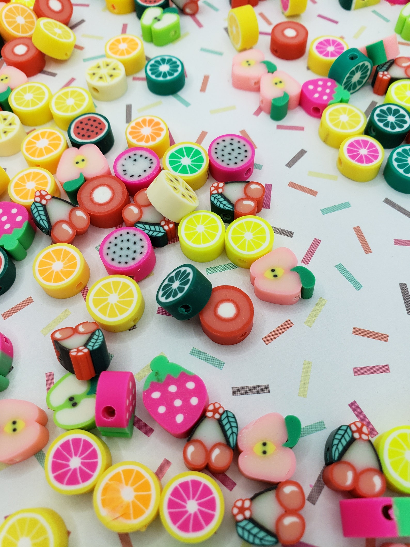 Mini Fruit Polymer Clay Beads Small Fruit Jewelry Charms with Etsy