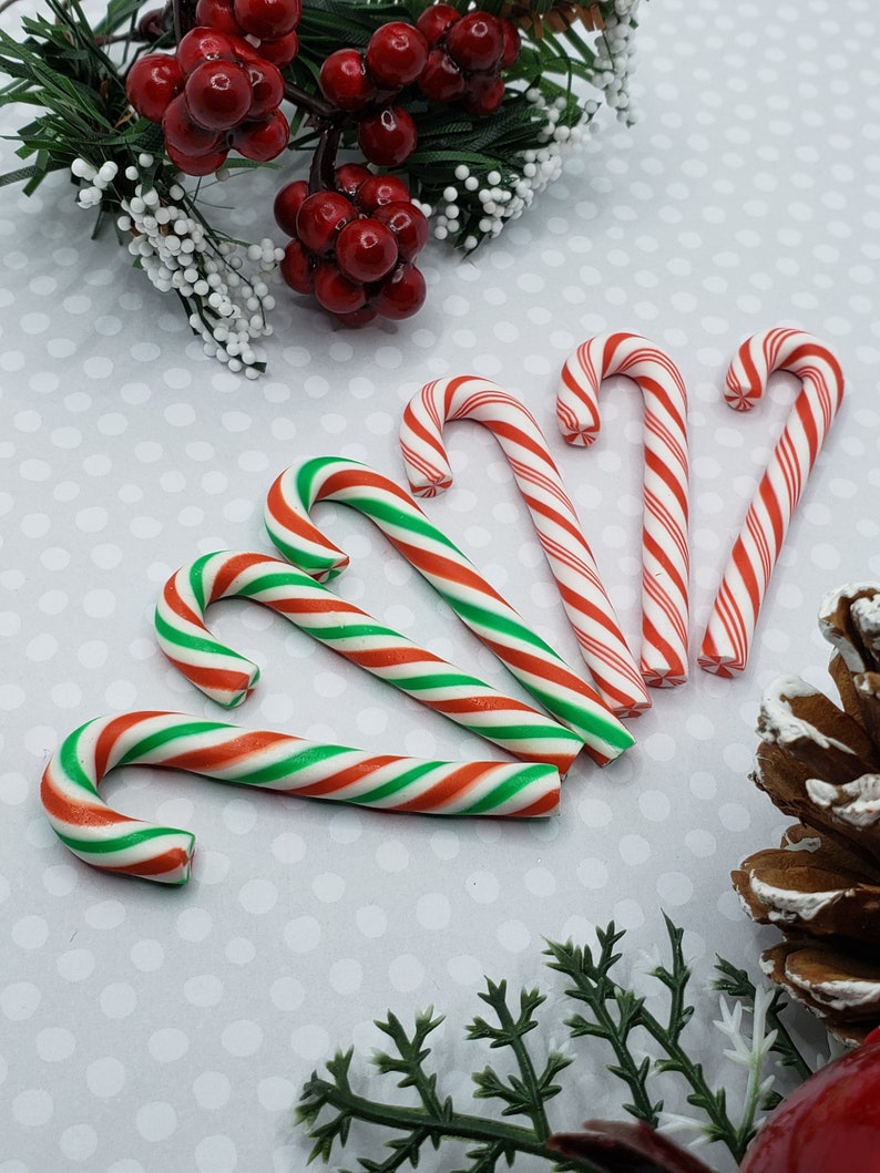 Polymer Clay Candy Canes Fake Christmas Candy Cane Etsy