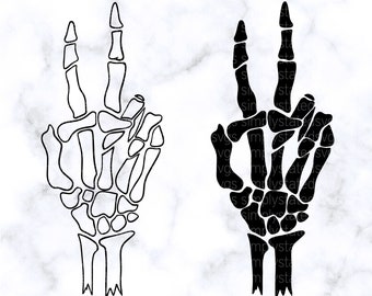 Skeleton Peace Sign SVG Skeleton Peace Sign SVG Skeleton Outline Peach Sign PNG Cricut cut file Silhouette file dxf, jpg, eps, pdf, svg, png