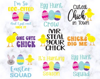 Easter SVG Bundle Happy Easter SVG Kids Easter SVG Bundle Easter Egg svg Easter Bundle Cricut cut file Silhouette cut file dxf pdf