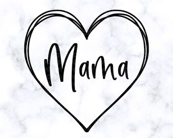 Mama SVG hart SVG Moederdag SVG Mama cadeau Mama shirt Mama hart png Doodle hart Svg Cricut gesneden bestand silhouet gesneden bestand jpg eps pdf