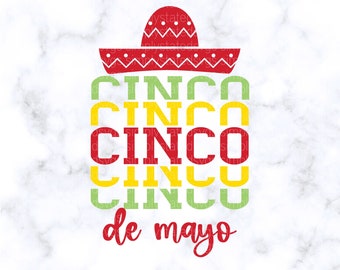 Cinco de Mayo SVG, Sombrero SVG, Fiesta SVG, Mexican Svg, Cinco de Mayo Shirt, Silhouette cut file, Cricut cut file, Cinco De Mayo Clipart
